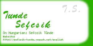 tunde sefcsik business card